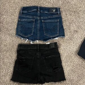 American Eagle Outfitters Blue and Black Jean Shorts